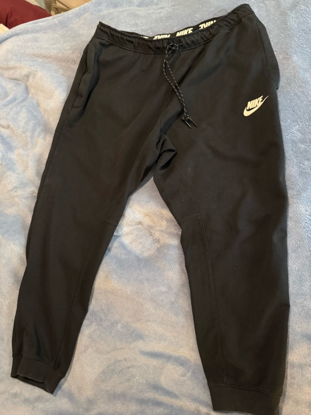 Nike Black Jogger Sweatpants with White Swoosh